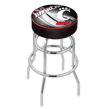 Holland Bar Stool Co 25" Cincinnati Cushion Seat, 2-Ring Chrome Swivel Bar Stool L7C125Cincin-D2
